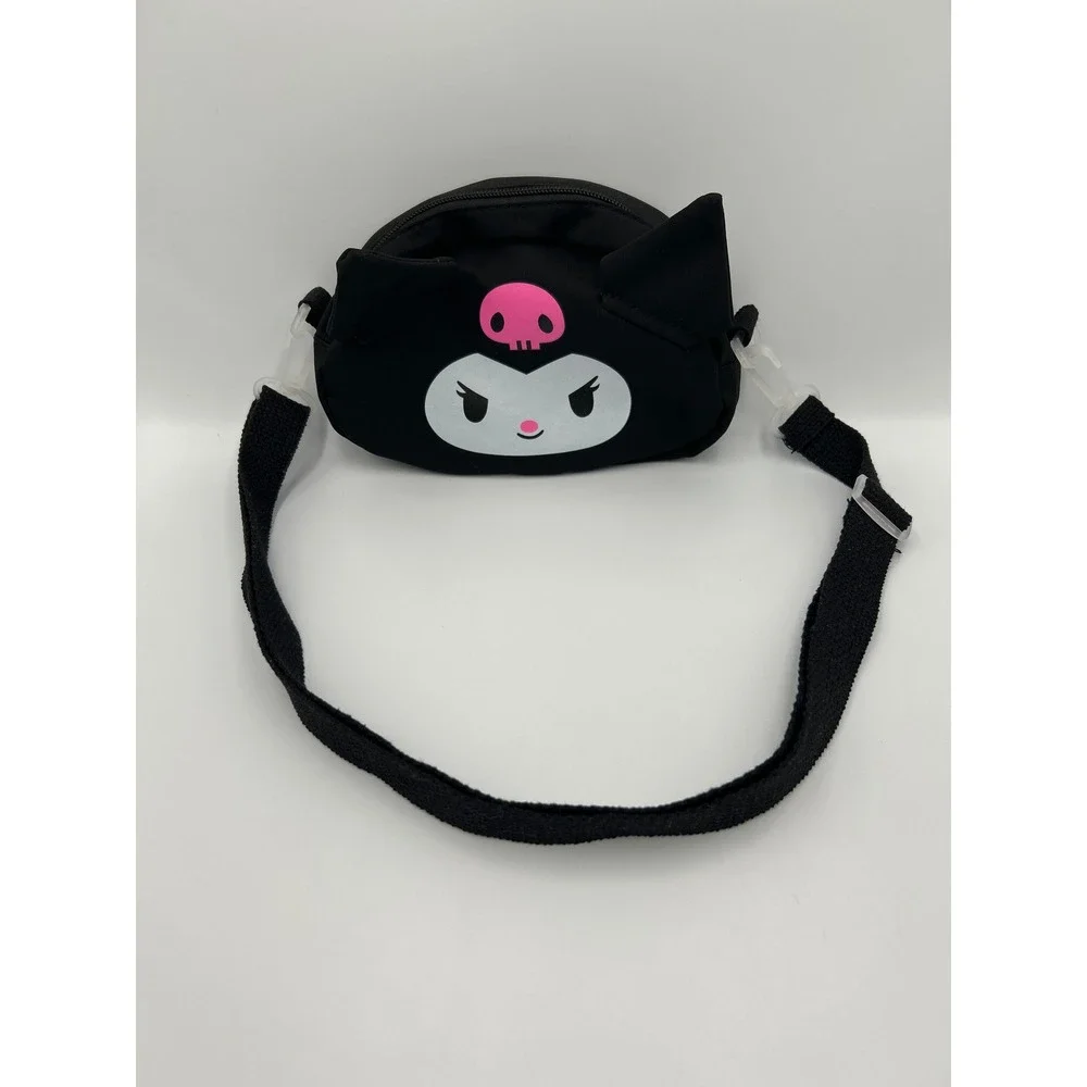 Sanrio Kuromi Black Canvas Crossbody Bag Adjustable Strap Small Purse Anime - Picture 1 of 7
